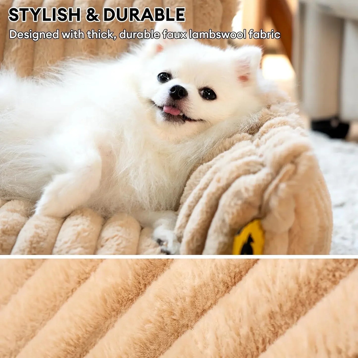 Dog Bed for Medium Large Dogs - Orthopedic Dog Sofa with Removable Washable Cover and Anti-Slip Bottom, Supportive