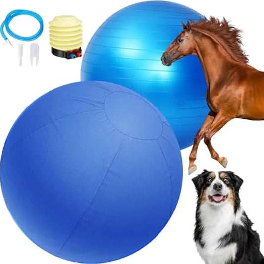 Talltalk Herding Ball for Dogs 25" Giant Horse Ball with Cover Herding Dog Toys Australian Shepherds Play with Hand Pump for Ho