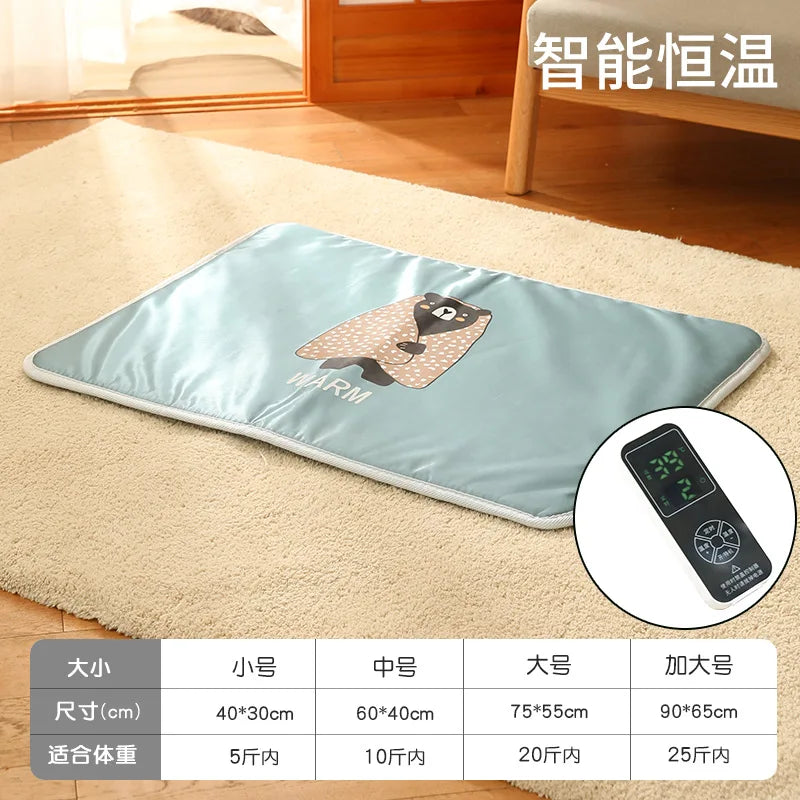 Pet Electric Blanket Dog Bed Mat Cat Beds Waterproof Dog Heating Pad Intelligent Control Temperature Timing Winter Sleep Supplie
