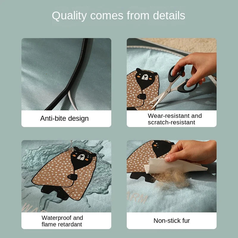 Pet Electric Blanket Dog Bed Mat Cat Beds Waterproof Dog Heating Pad Intelligent Control Temperature Timing Winter Sleep Supplie