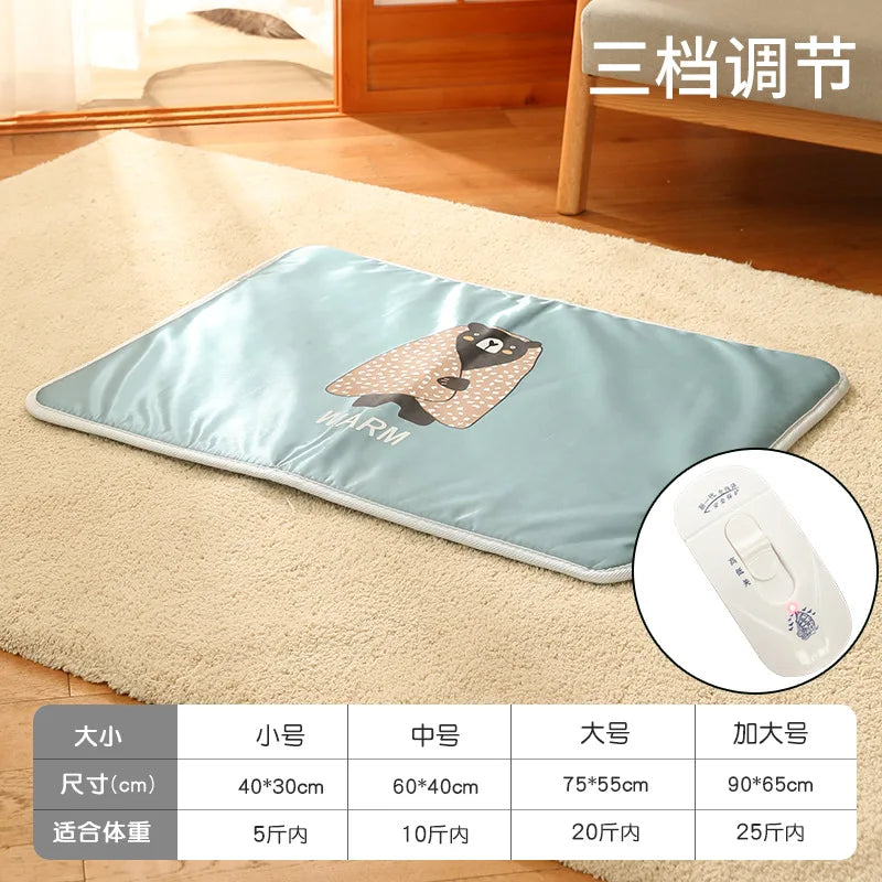 Pet Electric Blanket Dog Bed Mat Cat Beds Waterproof Dog Heating Pad Intelligent Control Temperature Timing Winter Sleep Supplie