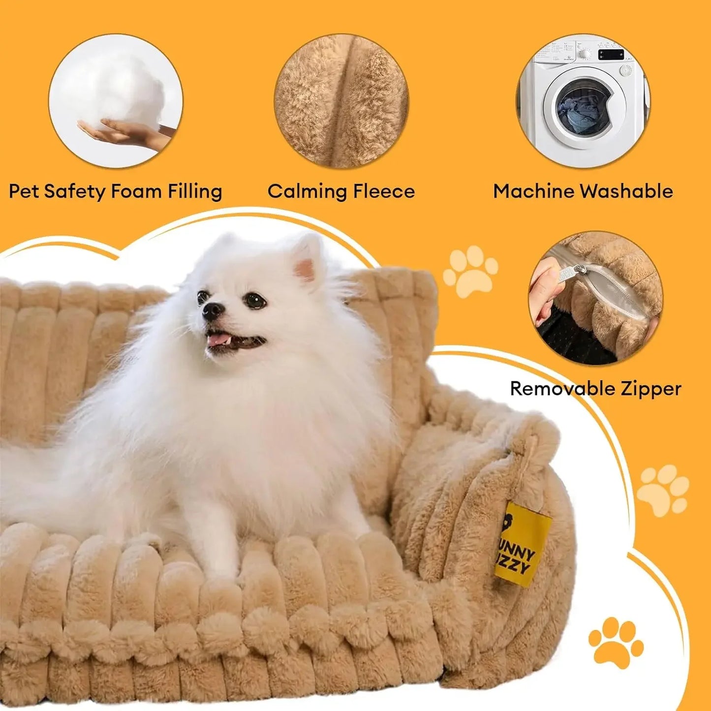 Dog Bed for Medium Large Dogs - Orthopedic Dog Sofa with Removable Washable Cover and Anti-Slip Bottom, Supportive