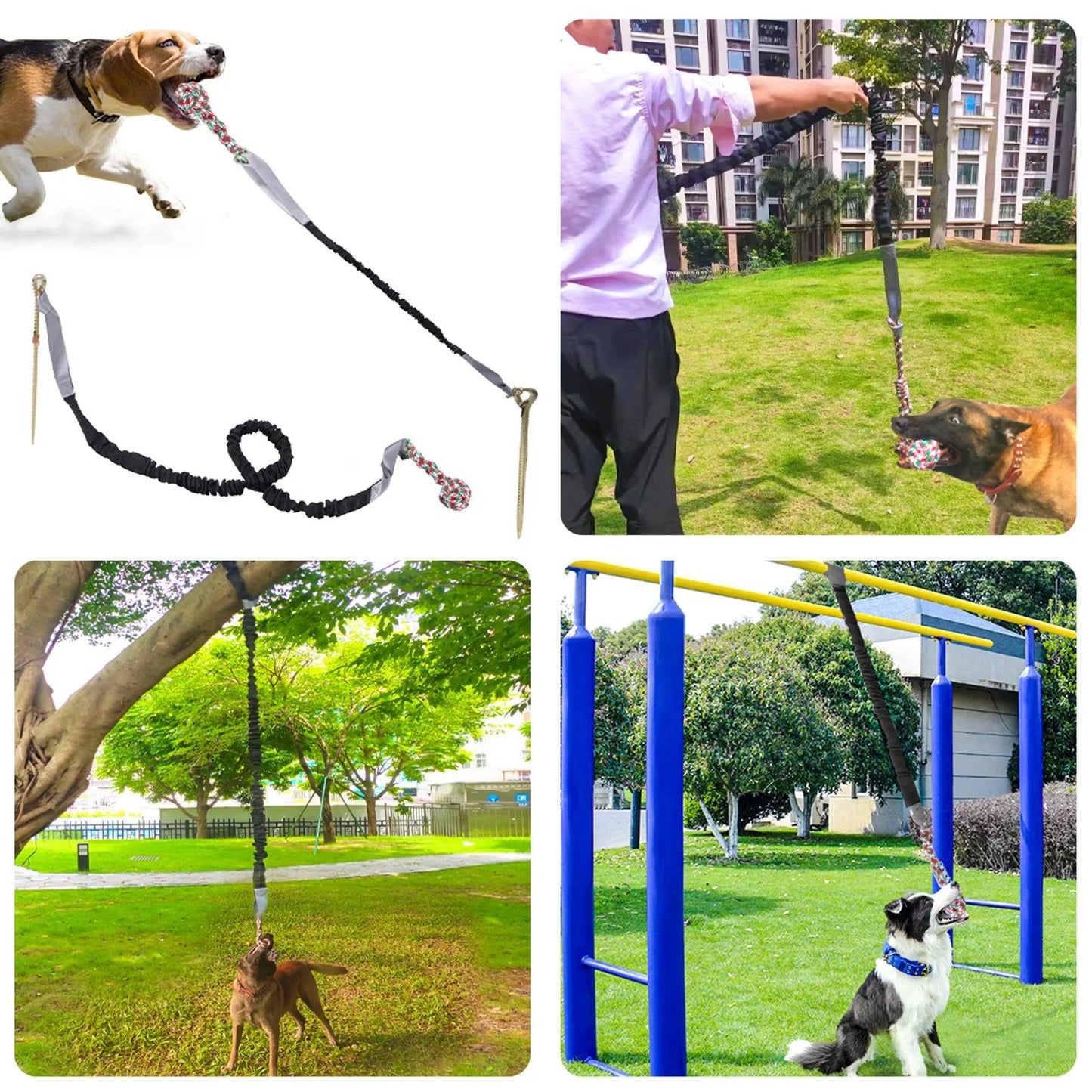 Dog Teeth Grinding Outdoor Tug Of War Knotted Rope Tree Bungee Dog Toy Outdoor Tree Stump Rope Toy Large Dog Interactive