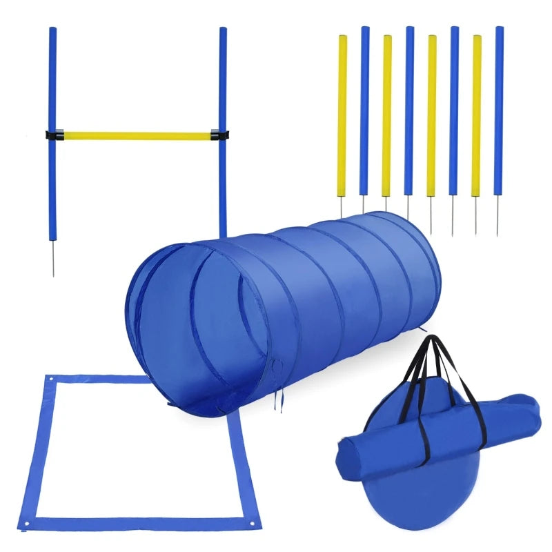 Dog Agility Starter Kit Pet Outdoor Exercise Training Set Tunnel Weave Pole High Jumper Pet toys