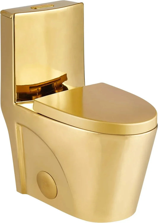 Dual-Flush Elongated One-Piece Toilet with High Efficiency