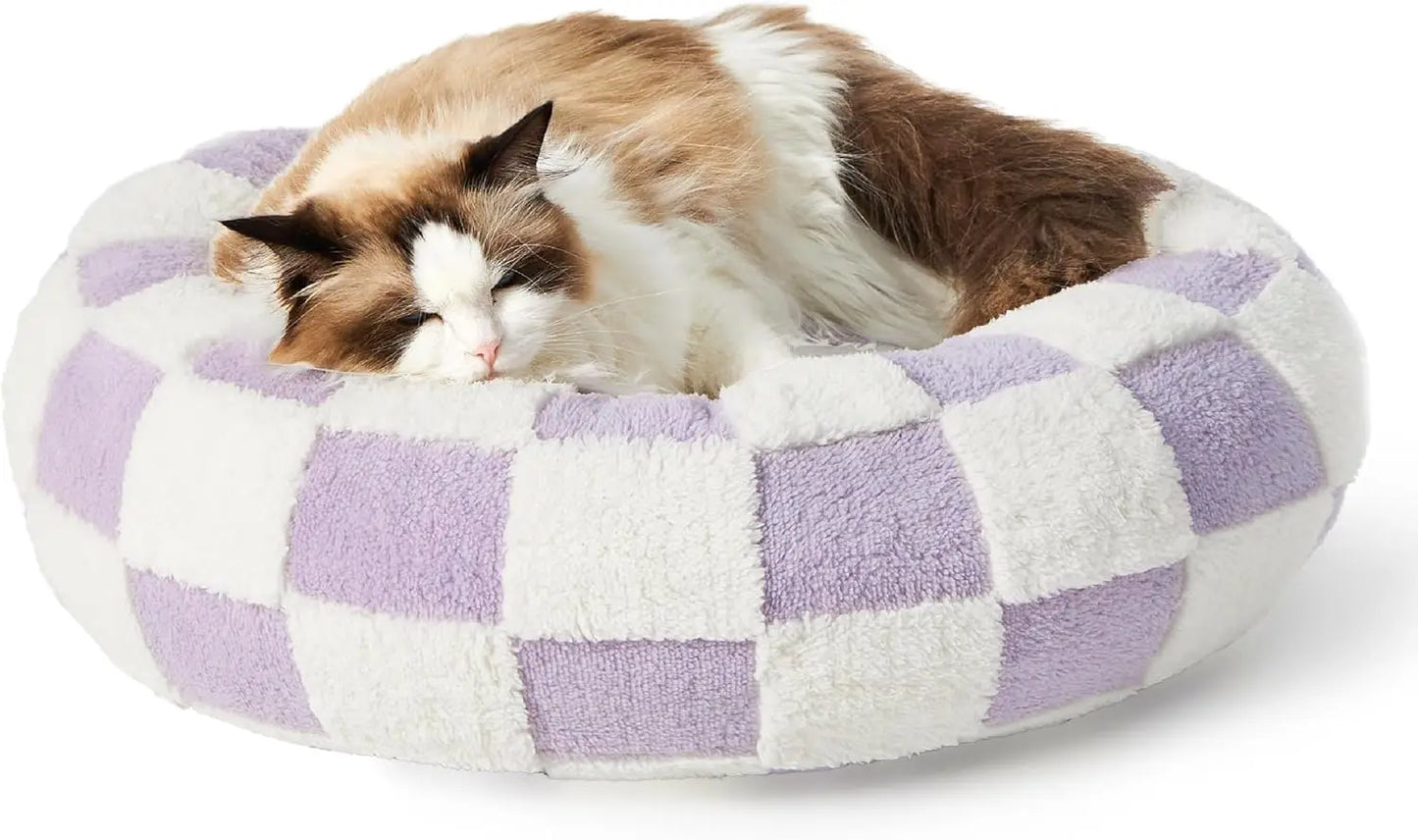 Donut Small Dog Bed - Round Cat Beds for Indoor Cats Calming Pet Beds,