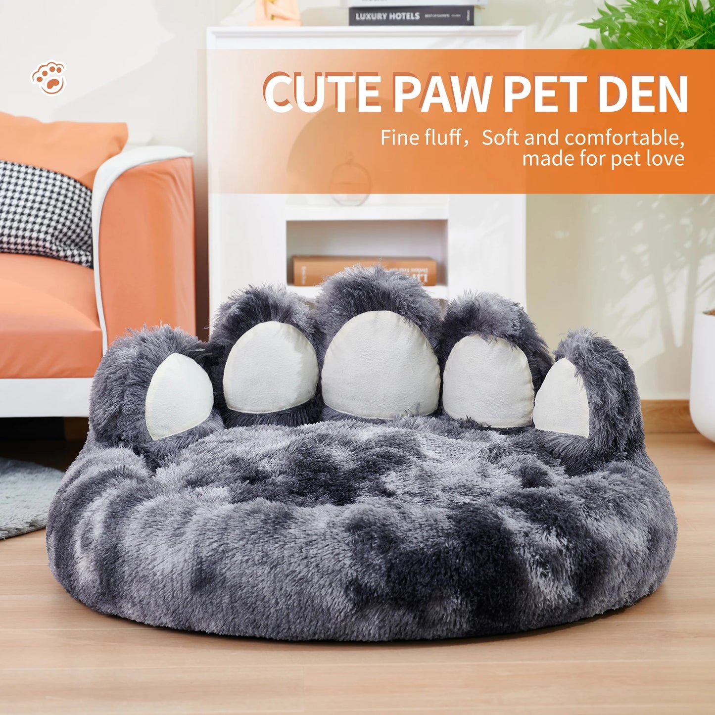 Cozy Comfy Pet Dog Bed Paw Shape Warm Dog Bed Cushion for Your Furry Friend Fluffy Dog Bed Cat Mat