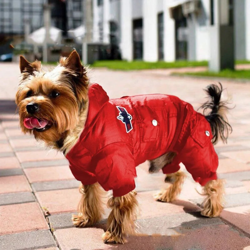 Autumn Winter Warm Pet Dog Jacket Uniform Thicken Hooded Dog Padded Coat For Small Medium Dogs Puppy Jumpsuit Waterproof Coats