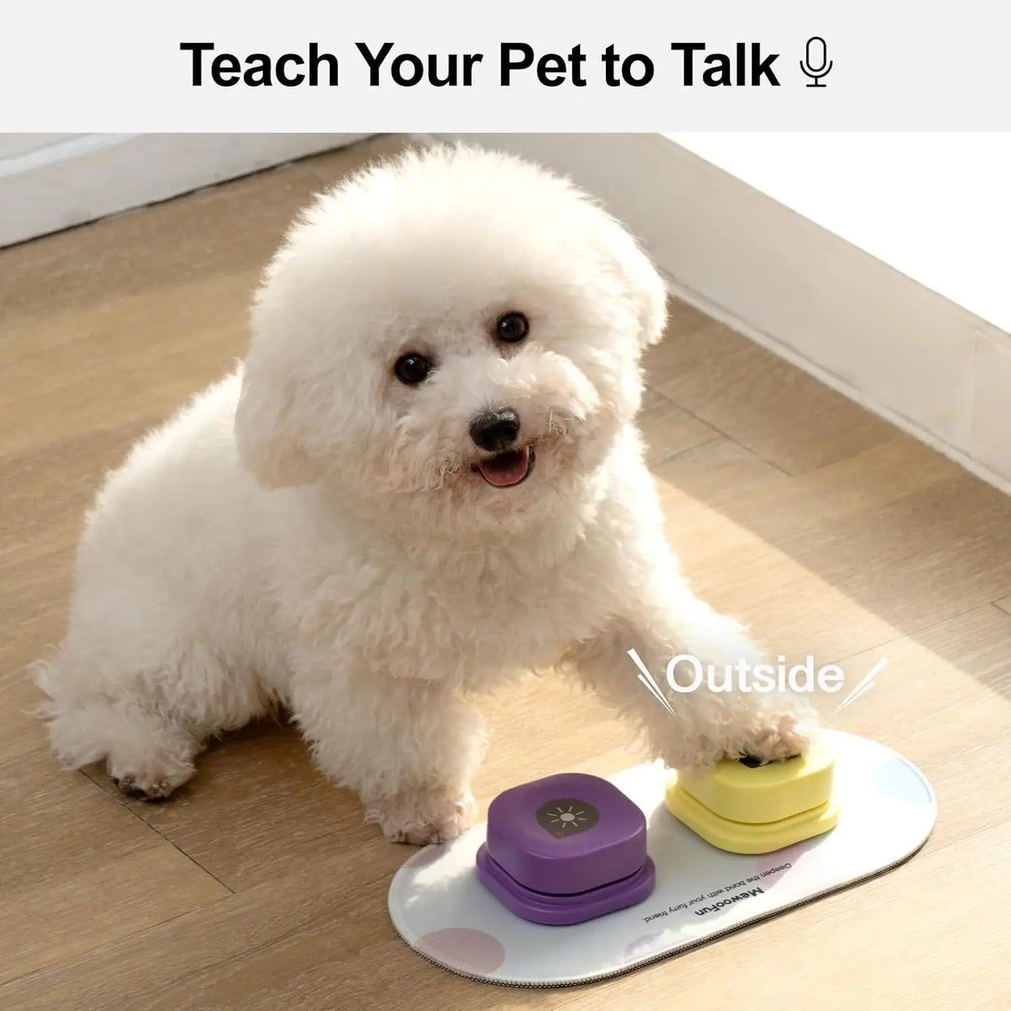 Mewoofun Dog Buttons for Communication with Anti-Slip Mat Pet Buttons Voice Recording Clicker with training