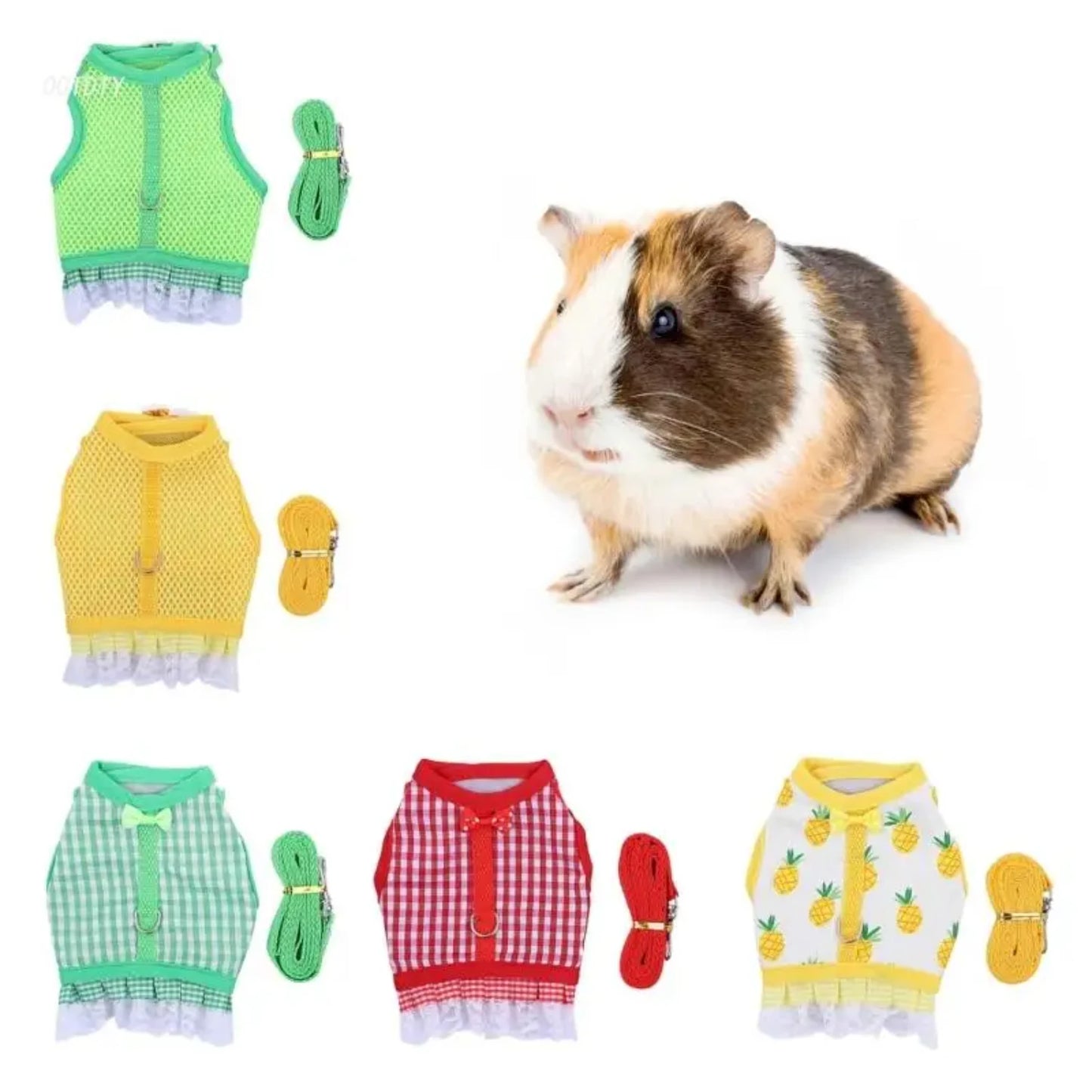 Small Animal Harness & Leash Small Pet Mesh Vest Harness Escapeproof Rabbit Guinea Pigs Clothes Walking Harness Set MB