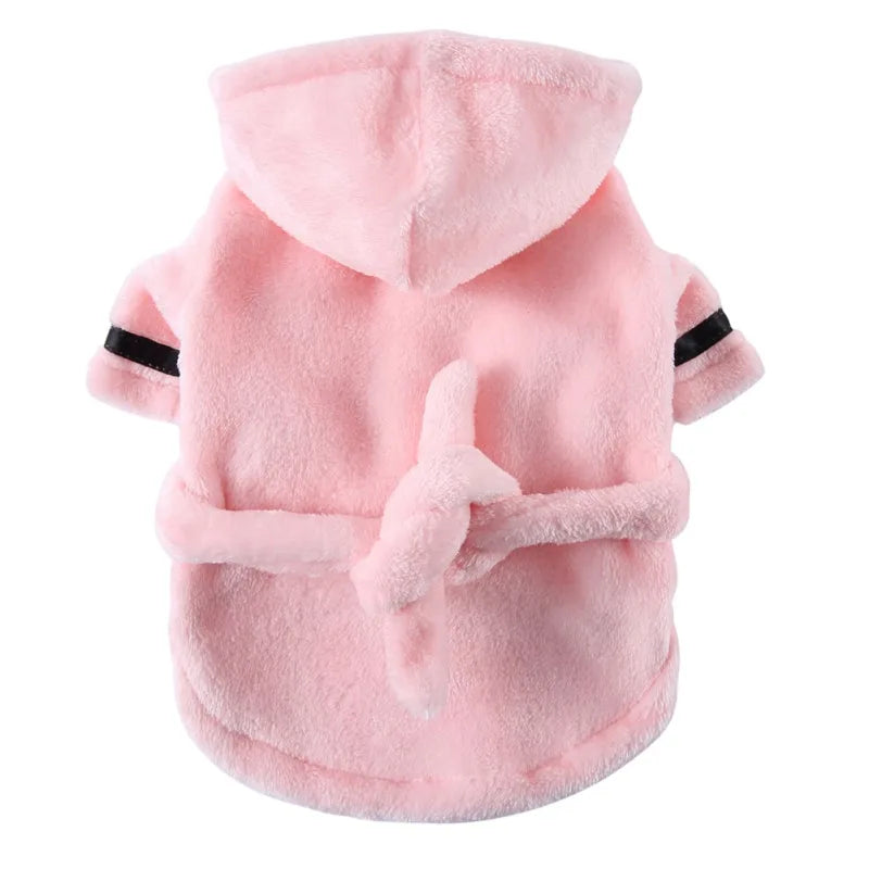 Pet Dog Bathrobe with Hooded Dog Pajamas Sleeping Clothes Soft Pet Bath Drying Towel Clothes For Puppy Dogs Cats Coat Pet Supply