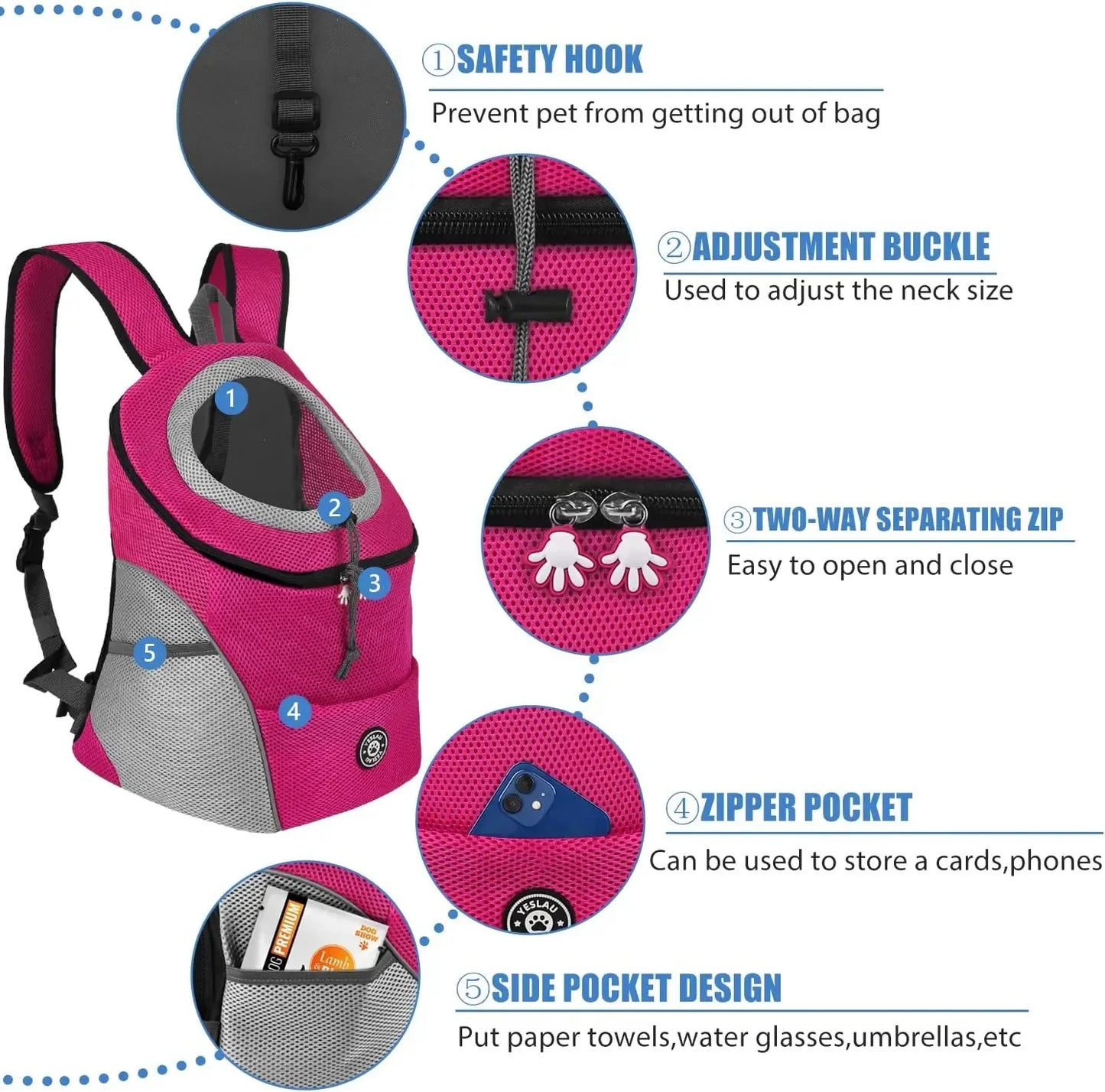 Double Shoulder Portable Travel Backpack Pet Dog Outdoor carrrier