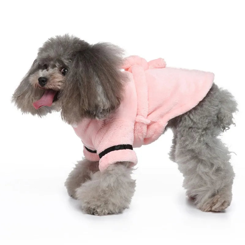 Pet Dog Bathrobe with Hooded Dog Pajamas Sleeping Clothes Soft Pet Bath Drying Towel Clothes For Puppy Dogs Cats Coat Pet Supply