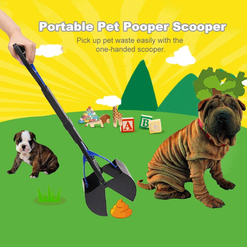 Pet Pooper Scooper Long Handle Dog Poop Scooper Jaw Poop Scoop Shovel Pick Up Animal Waste Picker Pet Outdoor Cleaning Tools