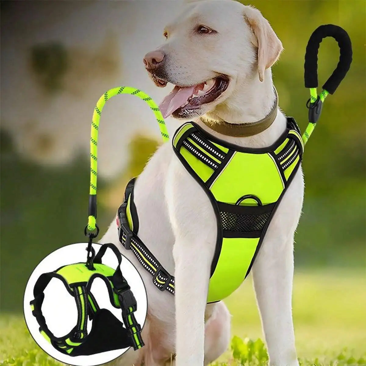 2pcs Reflective Dog Harness And 1.5 Meter Leash Breathable Pet Harness For Large And Small Medium Dogs And Cats Puppy Chest Vest