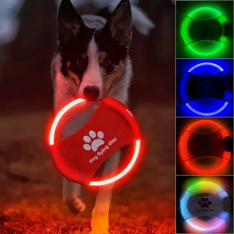 Dog Flying Discs 3 Modes Light Glowing LED luminousTrainning Interactive Toys