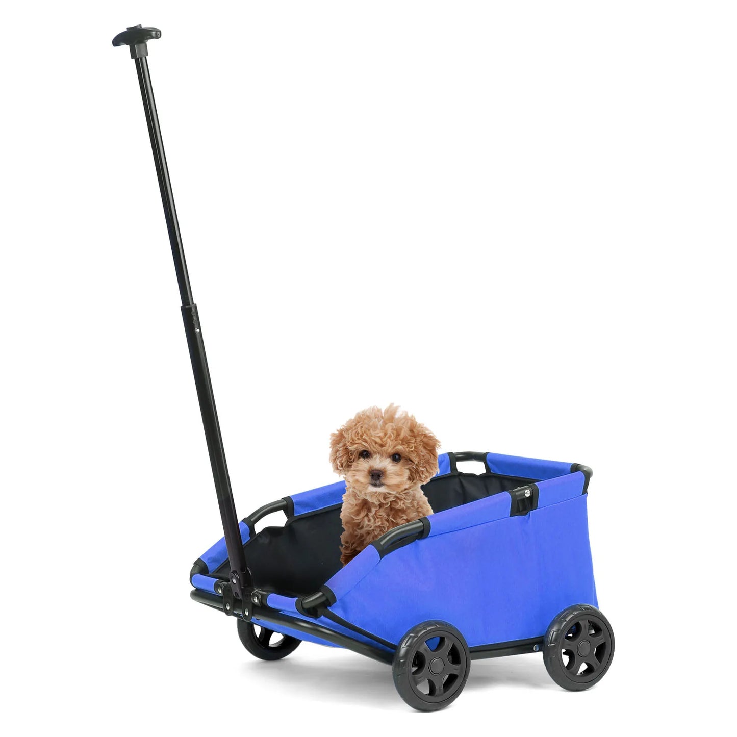 Small Pet Cart 4 Wheels Folding Dog Stroller Lightweight 360° Rotating Trolley Pet Stroller