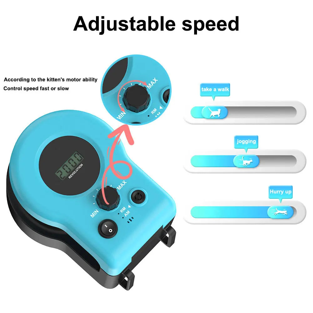 Interactive Cat Toy Chase Run Exercise Mental Stimulation Cat Treadmill Adjustable Speed Kitten Toy for Bored Kitten Puppy Play