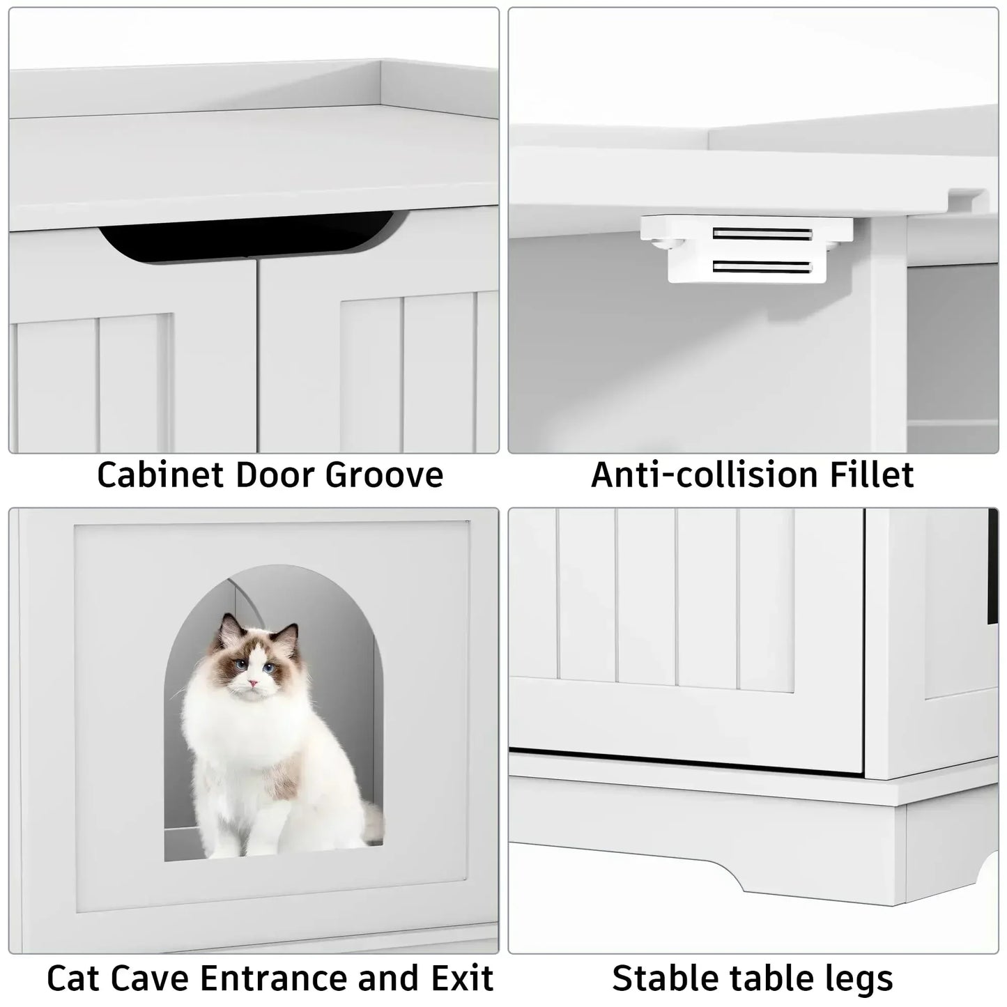 HOME BI Cat Litter Box Enclosure, Cat Litter Box Furniture Hidden,