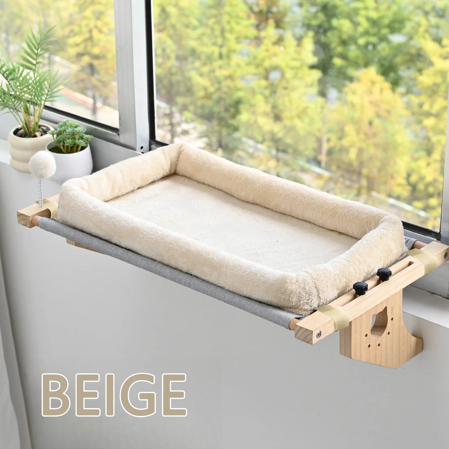 Cat Mattress, Window Hammock Design, Double-Sided Bed, Suitable for All Seasons, High-Quality Hardwood Framework, Suitable for All Kinds of Cats, Can Be Placed in the Window Sill, Floor and Bedside, with Cat Scratching and Pl