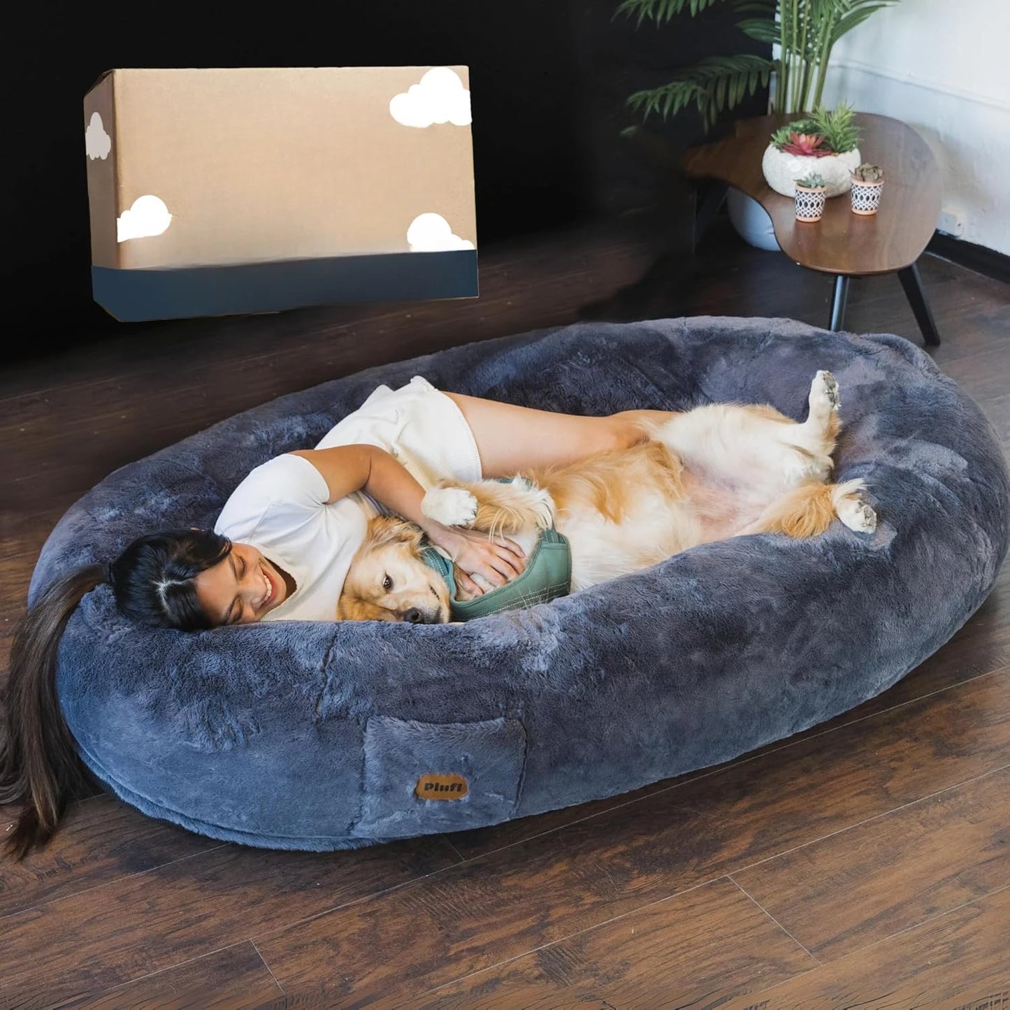 US Human Dog Bed,  Size Fits Adult and Pet Washable Giant People  DOG BED