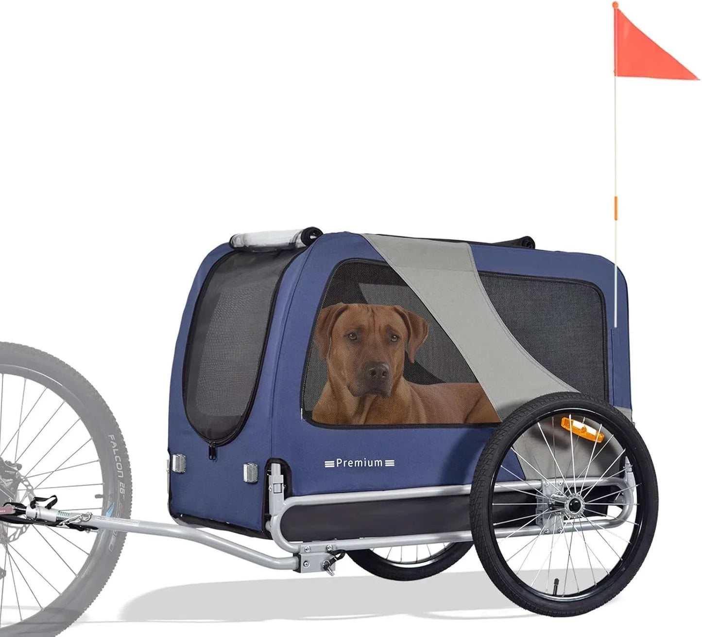 Premium XL Pet Bike Trailer  for Dogs，Up to 100 lbs,,Dog Bicycle Carrier， Low - Gravity & Easy - Fold Frame