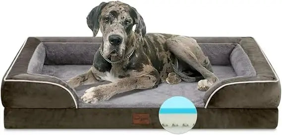 XXL Orthopedic Dog Bed for Extra Large Dogs, Waterproof Orthopedic Foam Dog Beds, Washable Dog Sofa Bed with Removable Cover & N