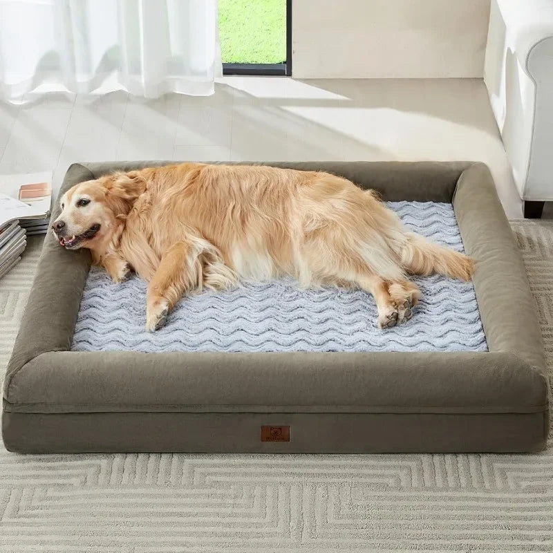 Orthopedic Dog Beds for Large Dogs, Extra Large Waterproof Dog Couch with Removable Washable Cover & Anti-Slip Bottom