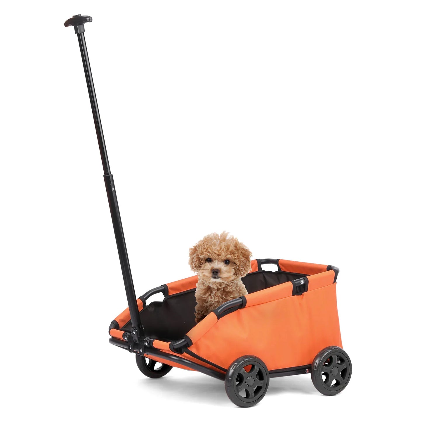 Small Pet Cart 4 Wheels Folding Dog Stroller Lightweight 360° Rotating Trolley Pet Stroller