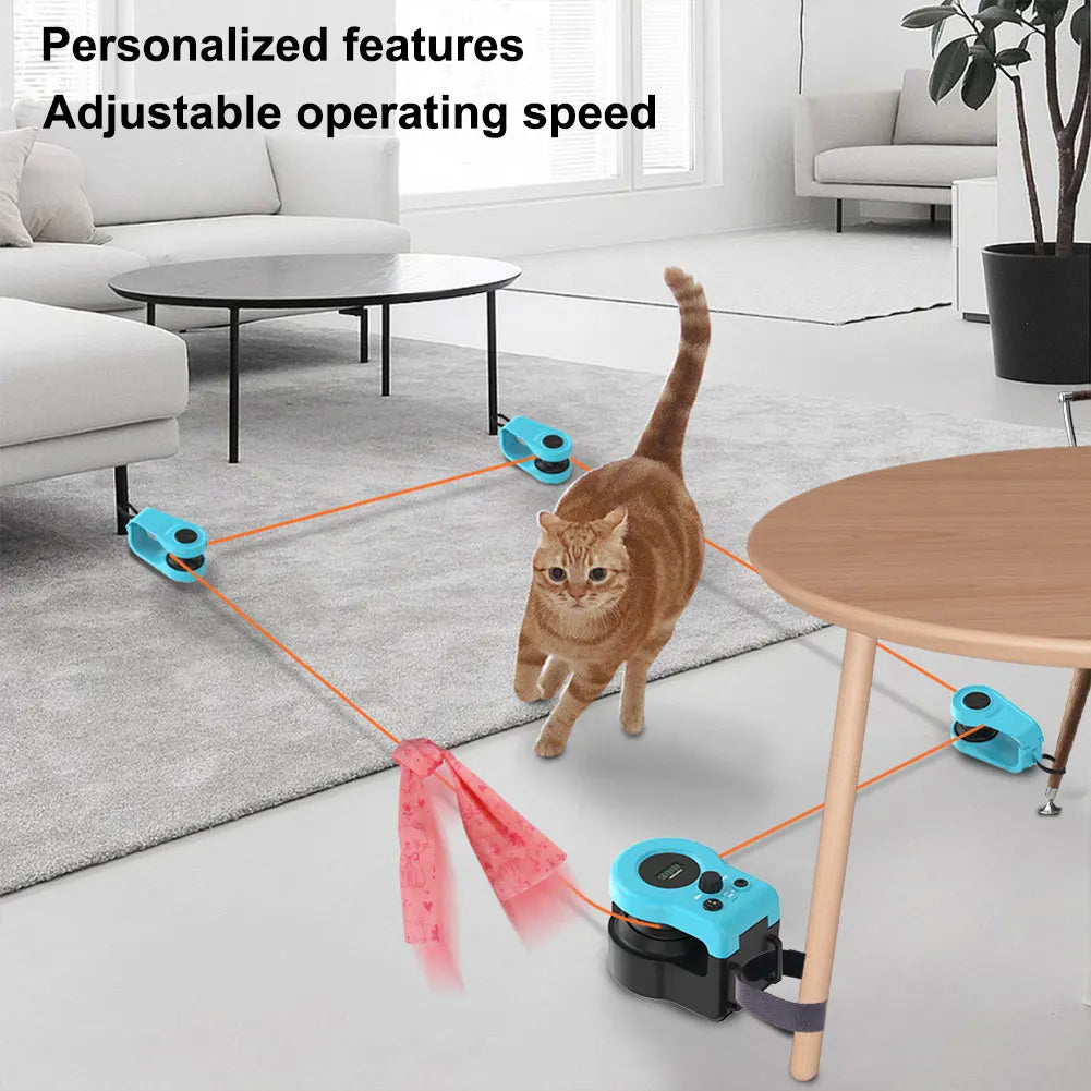 Interactive Cat Toy Chase Run Exercise Mental Stimulation Cat Treadmill Adjustable Speed Kitten Toy for Bored Kitten Puppy Play