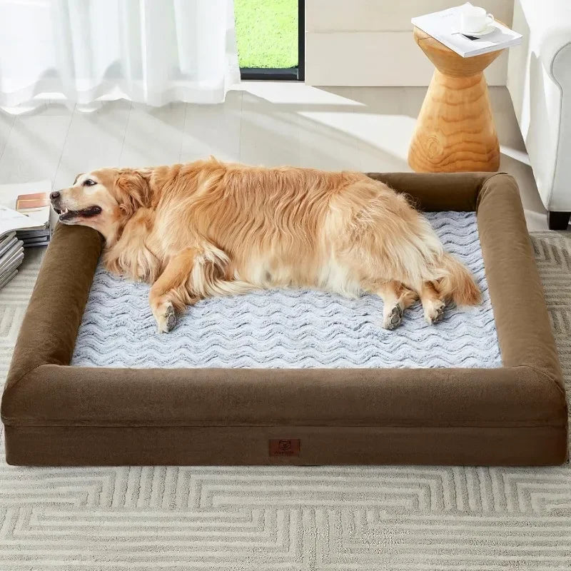 Orthopedic Dog Beds for Large Dogs, Extra Large Waterproof Dog Couch with Removable Washable Cover & Anti-Slip Bottom