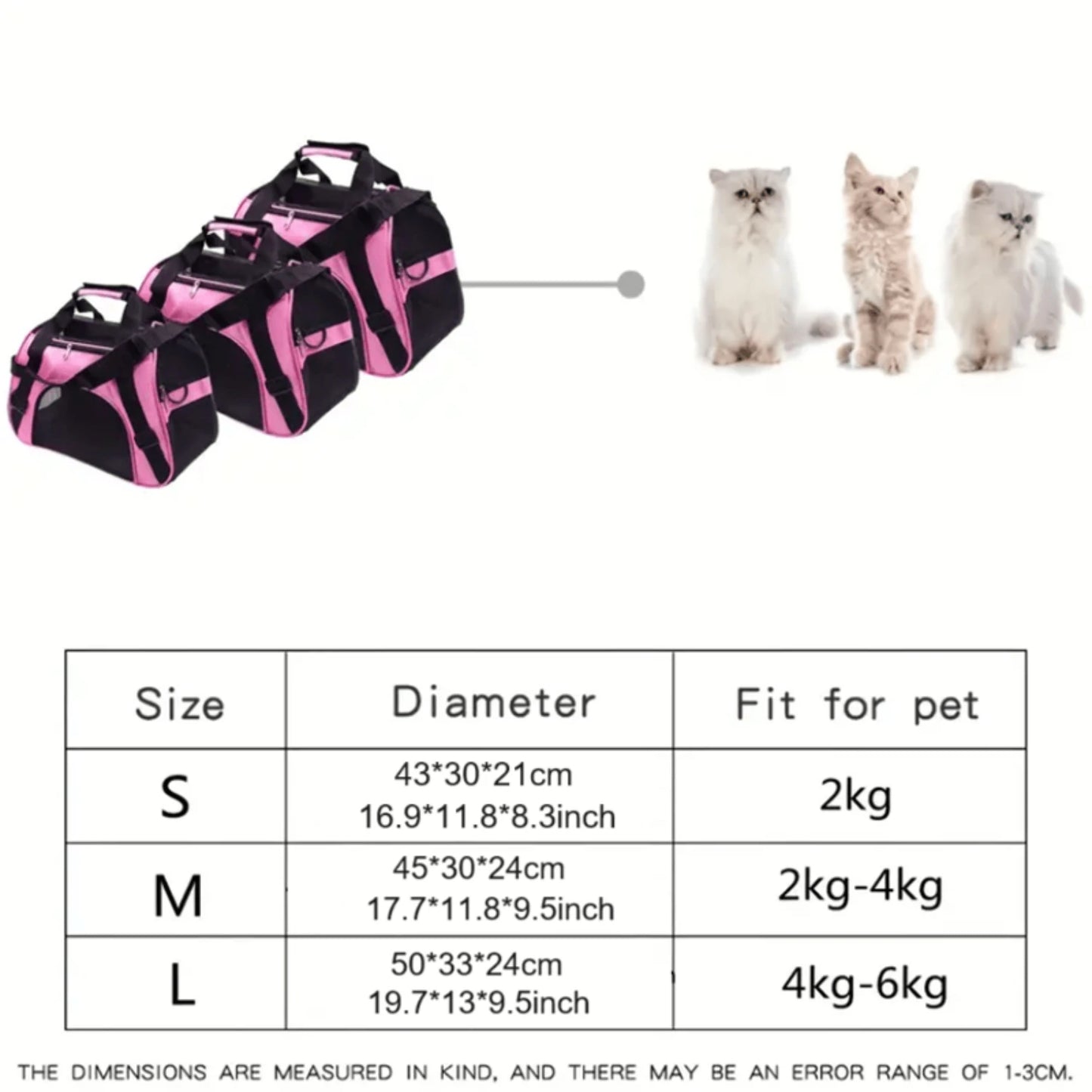 Lightweight & Foldable Airline-Approved Pet Travel Carrier - Secure, Comfortable & Ventilated for Cats & Dogs - Perfect for On-t