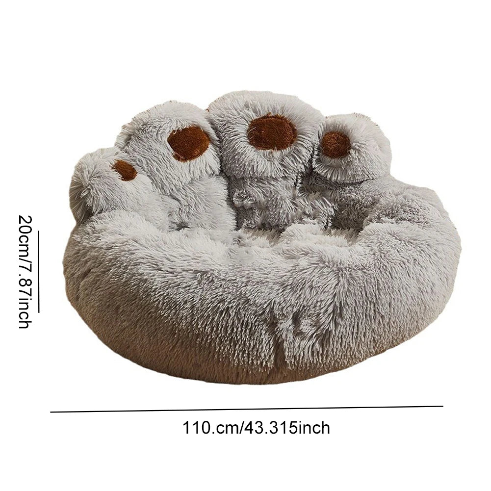 Luxury Dog Bed Paw Shape Plush Dog Mat Beds for Small Medium Large Dogs Kitten Supplies Pet Dog Calming Bed Washable Cushion