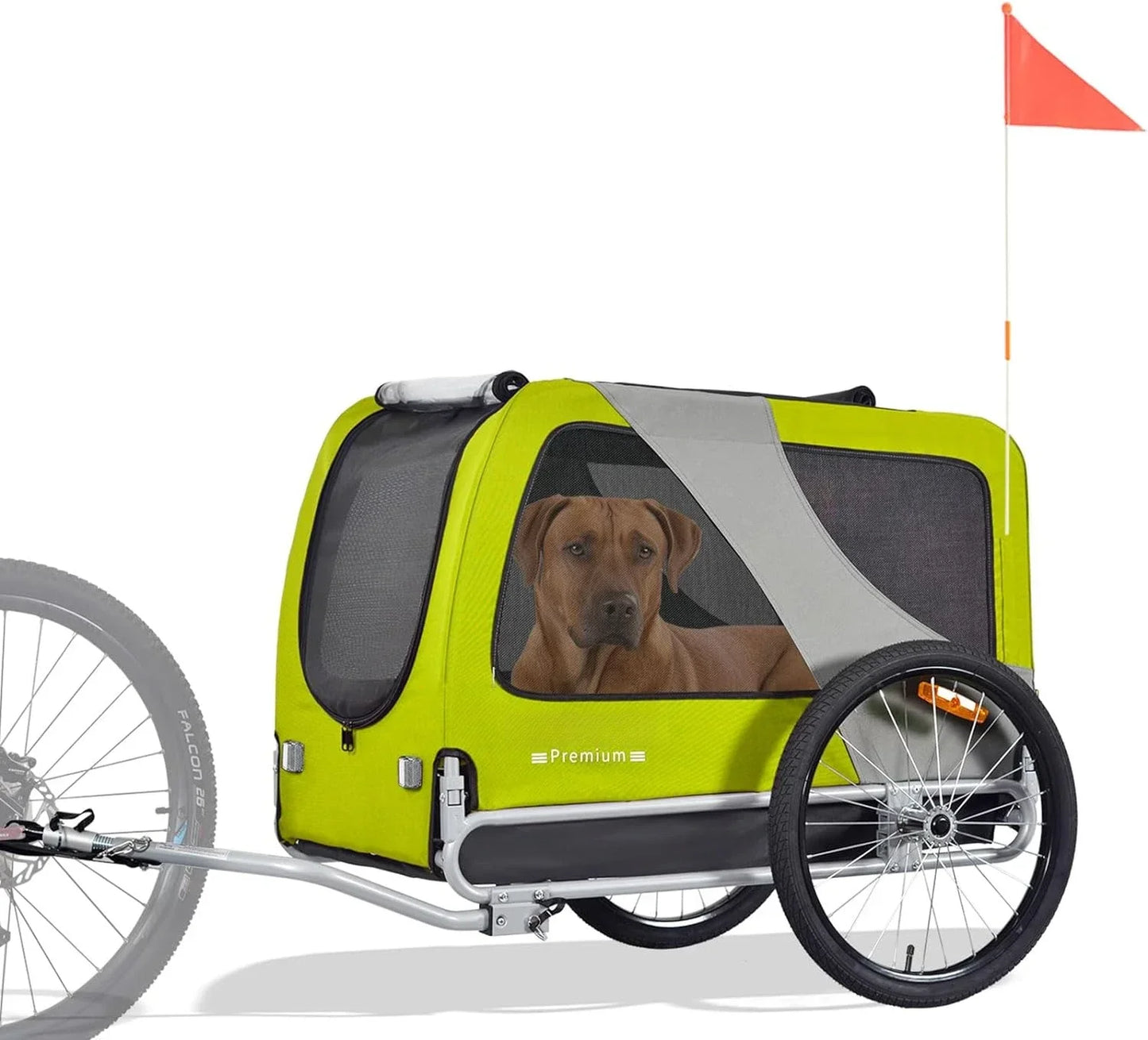 Premium XL Pet Bike Trailer  for Dogs，Up to 100 lbs,,Dog Bicycle Carrier， Low - Gravity & Easy - Fold Frame