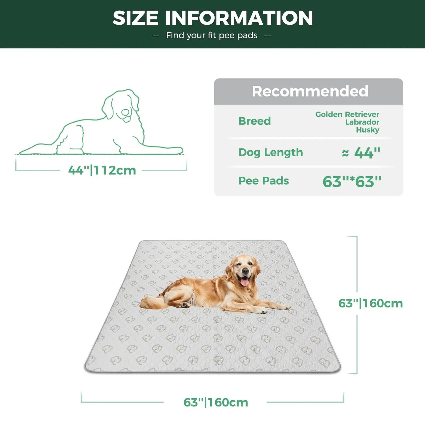 FXW Washable Pee Pads for Dogs, Puppy Pads with Super Absorbent for Crate, Traning, Sofa/Bed,