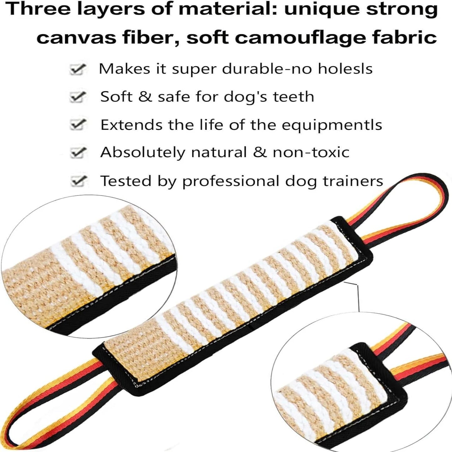 Interactive and durable training toy for dogs, perfect for small, medium, and large breeds. Made from sturdy jute material with