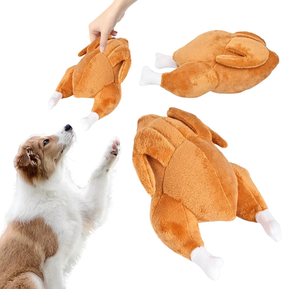 Dog Chew Toy Thanksgiving Turkey Dog Squeak Toy Dog Plush Toy Soft Stuffed Dog Toys Thanksgiving Gifts for Small and Medium Dogs