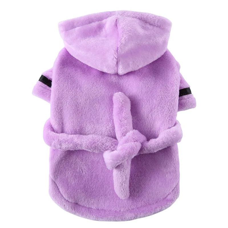 Pet Dog Bathrobe with Hooded Dog Pajamas Sleeping Clothes Soft Pet Bath Drying Towel Clothes For Puppy Dogs Cats Coat Pet Supply