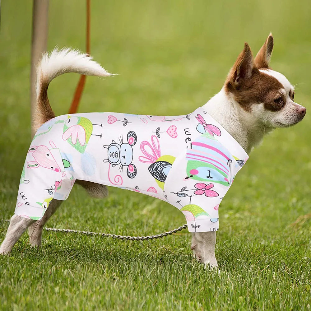 100% Cotton Sweet Donut Dog Pajamas Cat Clothes Pet Onesies