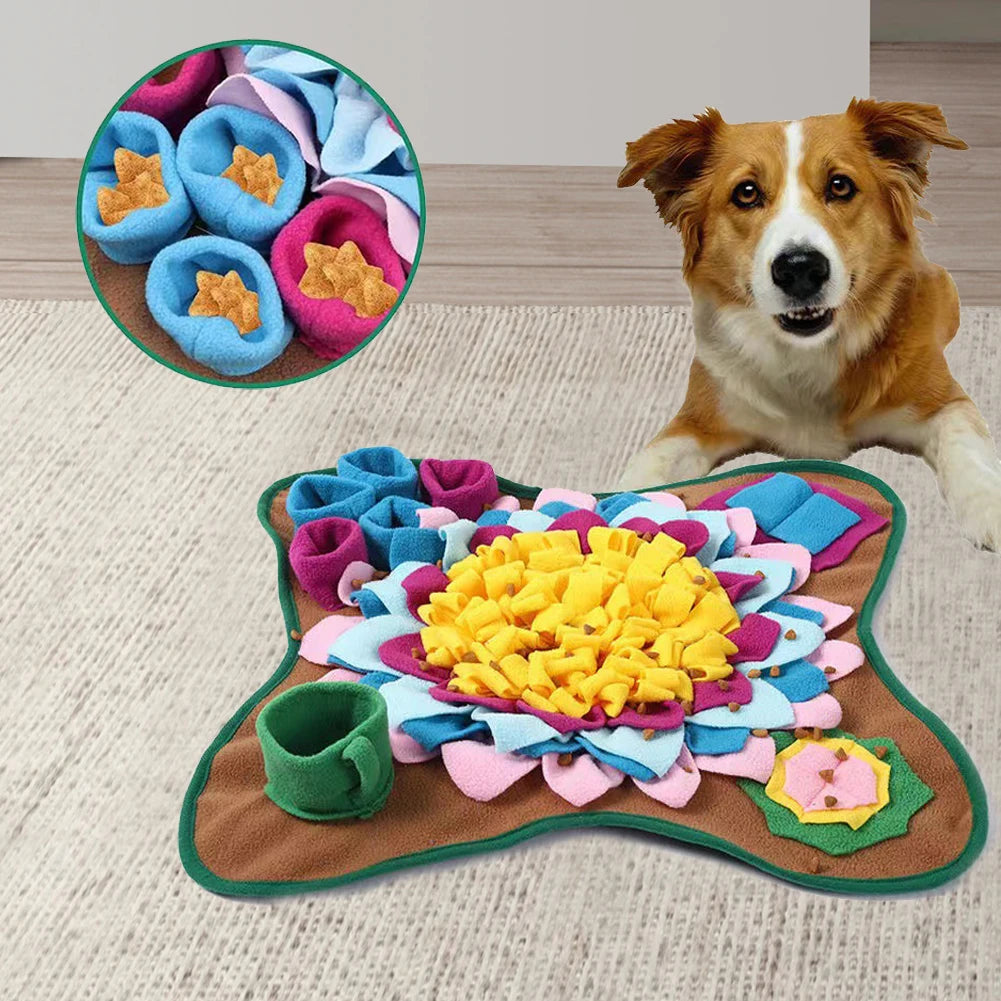 Pet Snuffle Feeding Mat Dog Puzzle Toys Reduces Boredom & Anxiety Sniffing Treat Puzzle