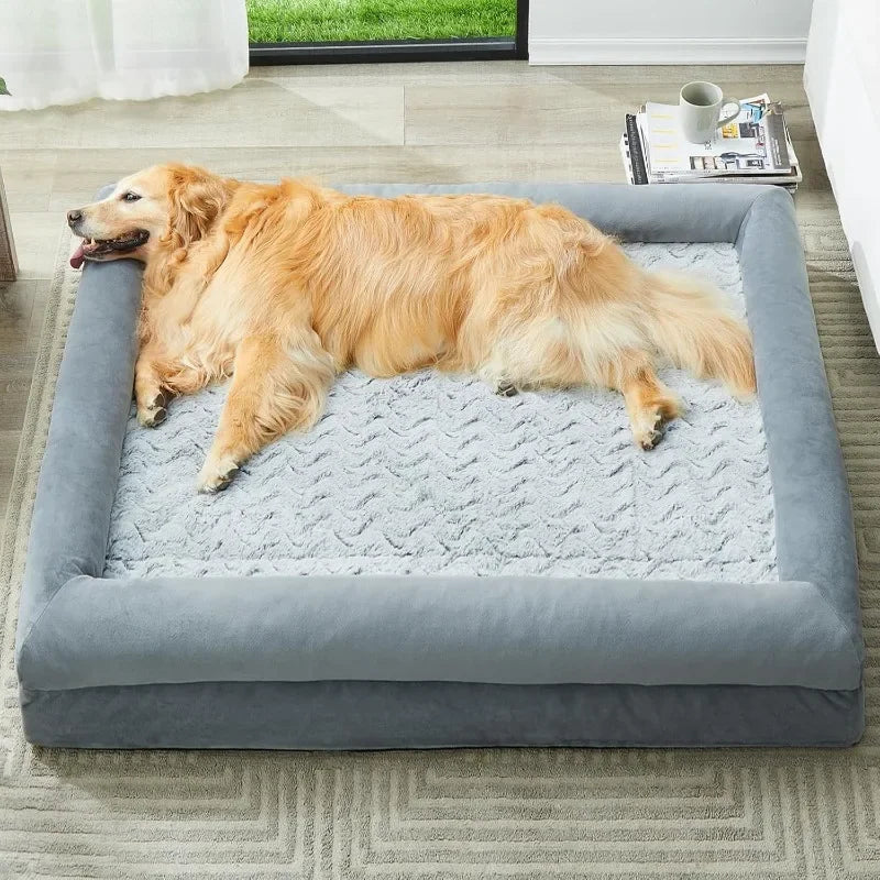 Orthopedic Dog Beds for Large Dogs, Extra Large Waterproof Dog Couch with Removable Washable Cover & Anti-Slip Bottom