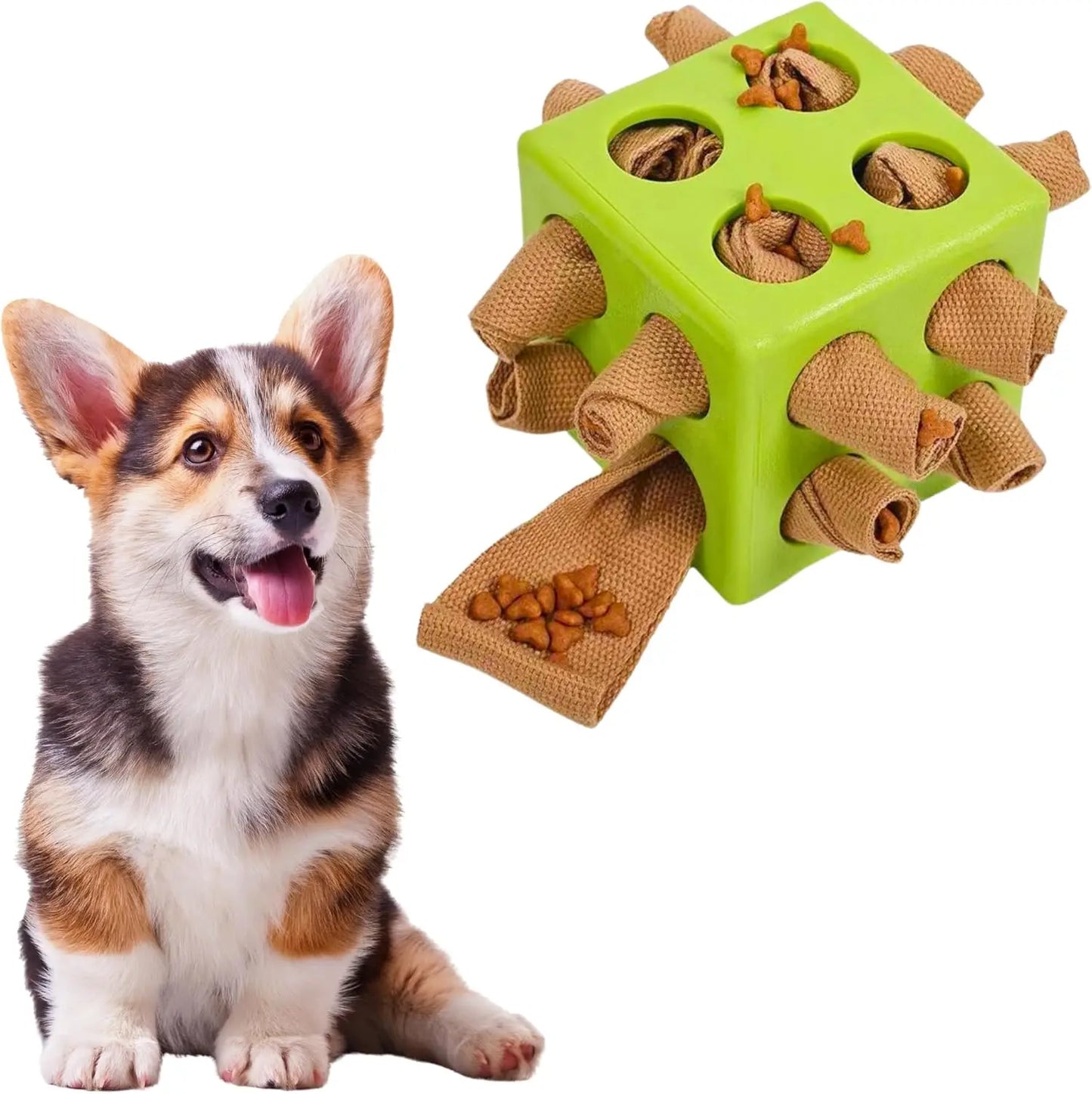 Dog Enrichment Puzzle Toy, Interactive Snuffle  for Dogs Encourage Stimulation Food Foraging Skill, Resistant Rope to Hide Treat