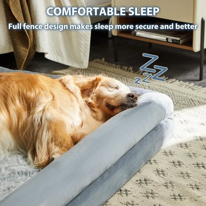 Orthopedic Dog Beds for Large Dogs, Extra Large Waterproof Dog Couch with Removable Washable Cover & Anti-Slip Bottom