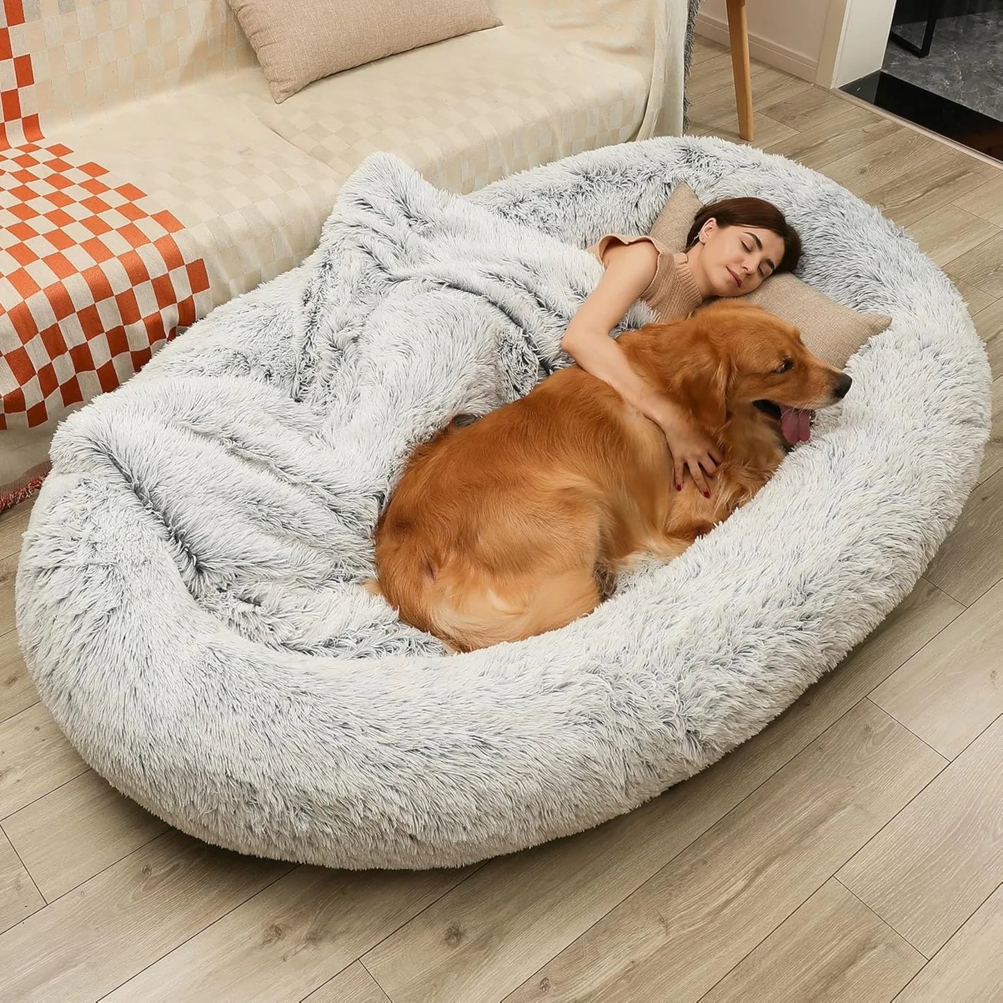 US Human Dog Bed,  Size Fits Adult and Pet Washable Giant People  DOG BED