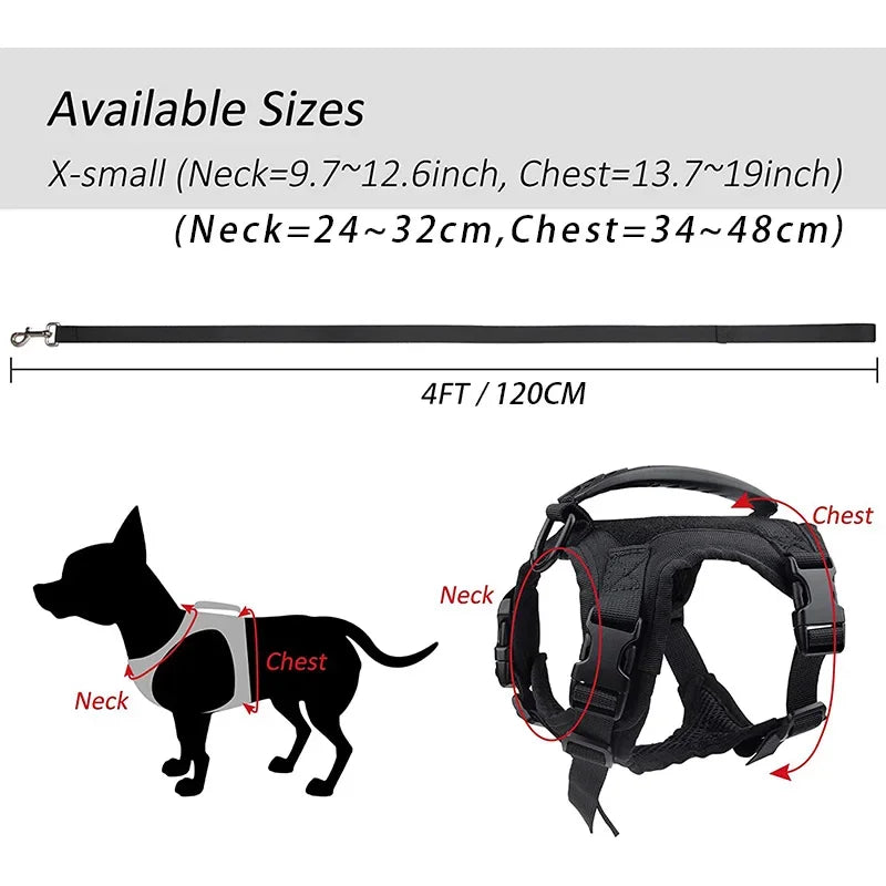 Escape-Proof Cat Harness and Leash Set,Adjustable, Tactical, Small Dog Harness