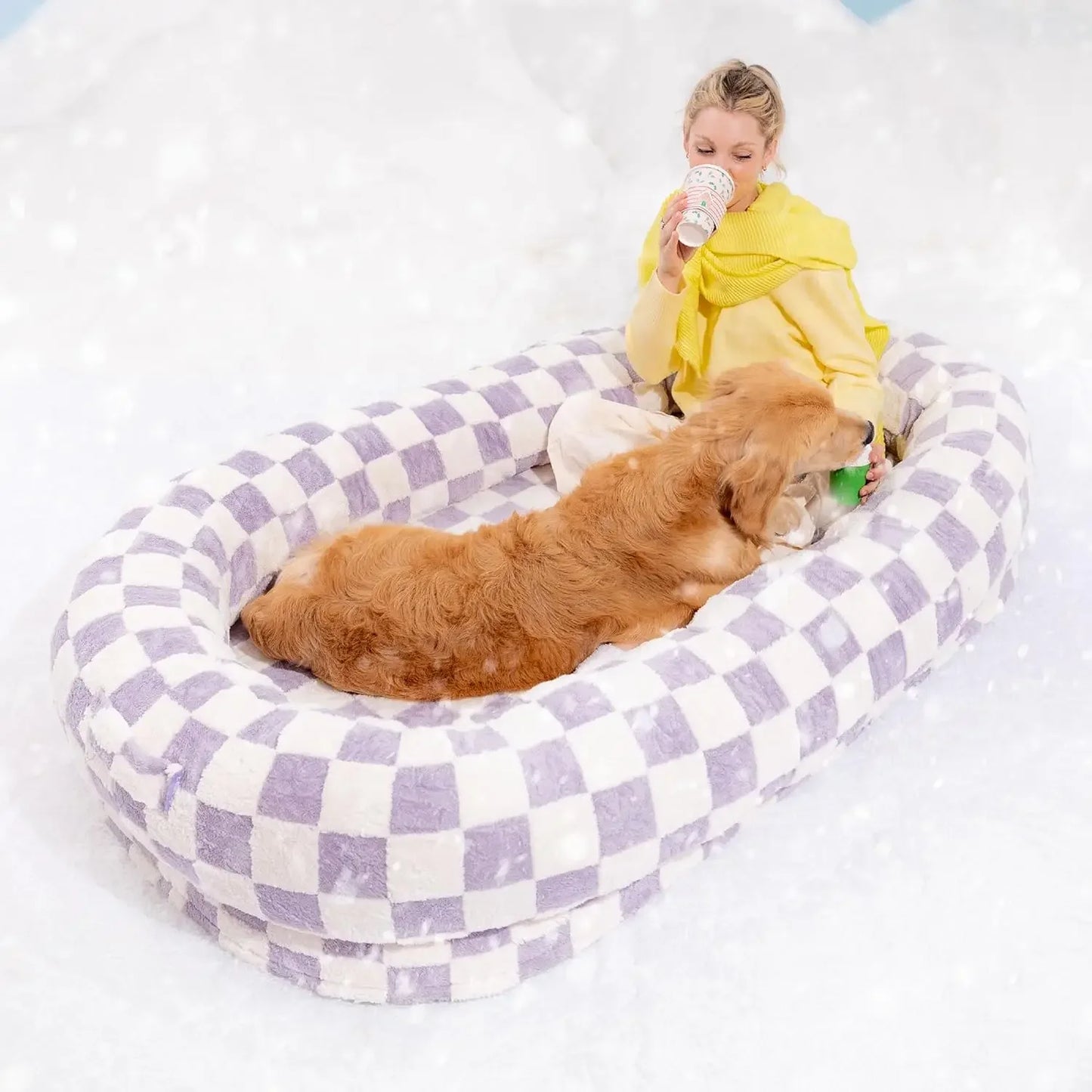 Lesure Donut Small Dog Bed - Round Cat Beds for Indoor Cats Calming Pet Beds, Cute Modern Beds