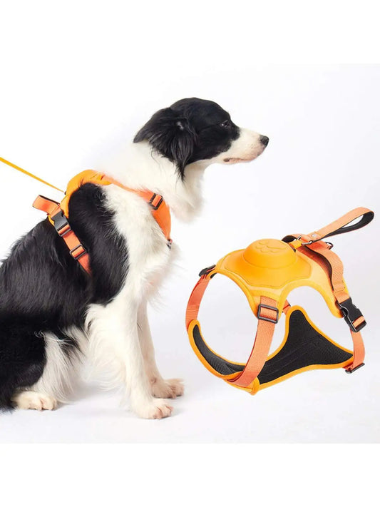 Dog Harness With Built-in Retractable Leash, Auto Locking And Zero Pull Control, Adjustable Strap, Suitable For Small And Medium