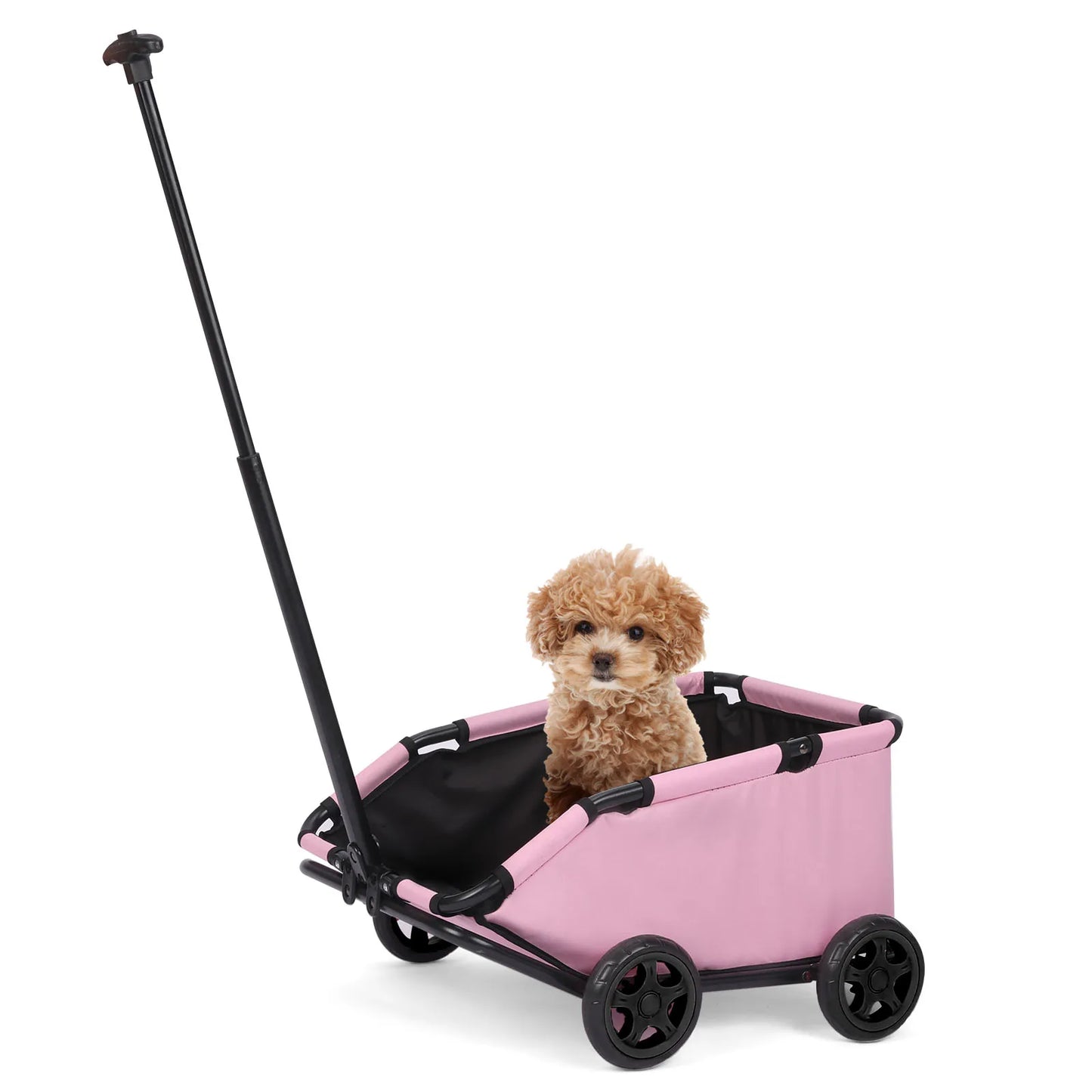 Small Pet Cart 4 Wheels Folding Dog Stroller Lightweight 360° Rotating Trolley Pet Stroller