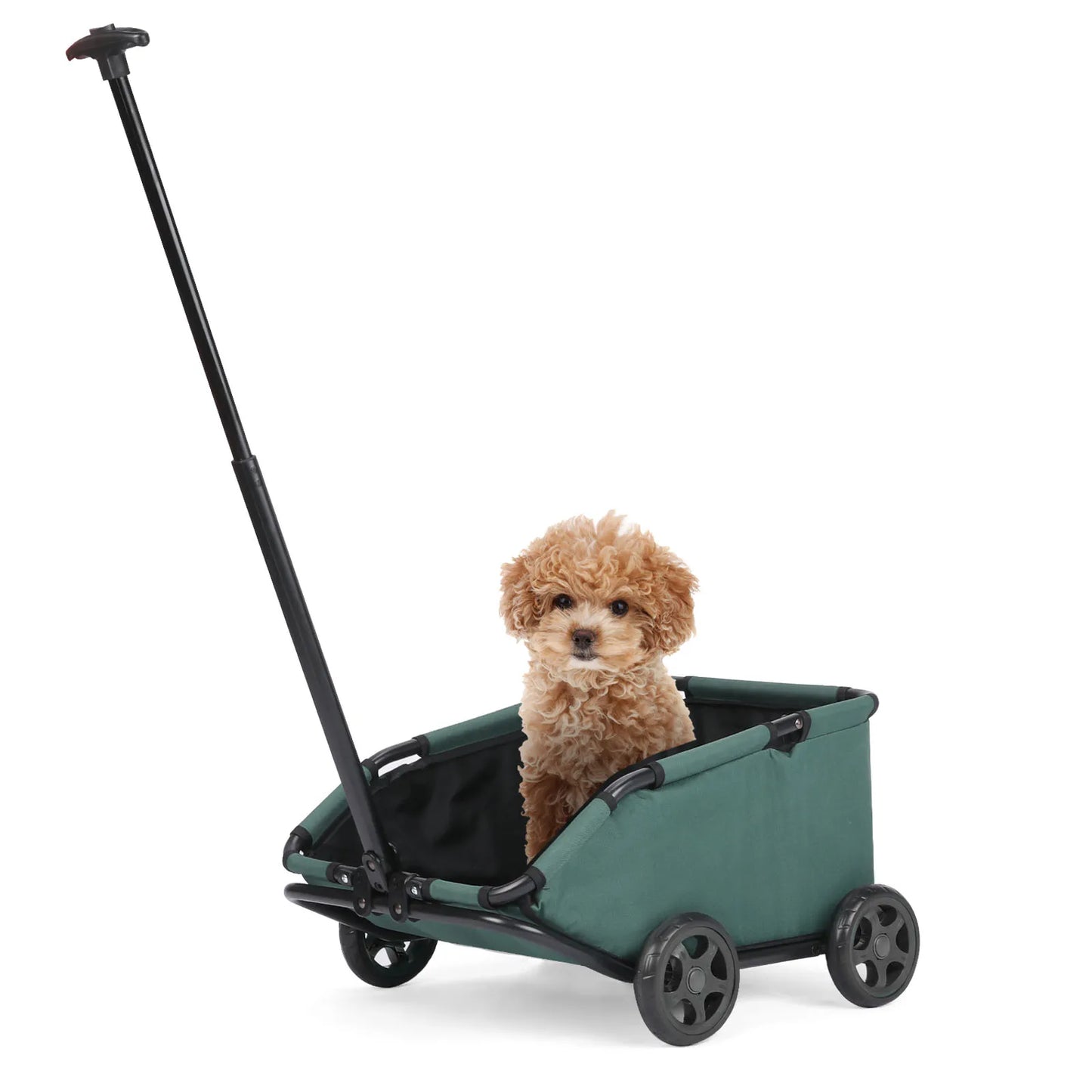 Small Pet Cart 4 Wheels Folding Dog Stroller Lightweight 360° Rotating Trolley Pet Stroller