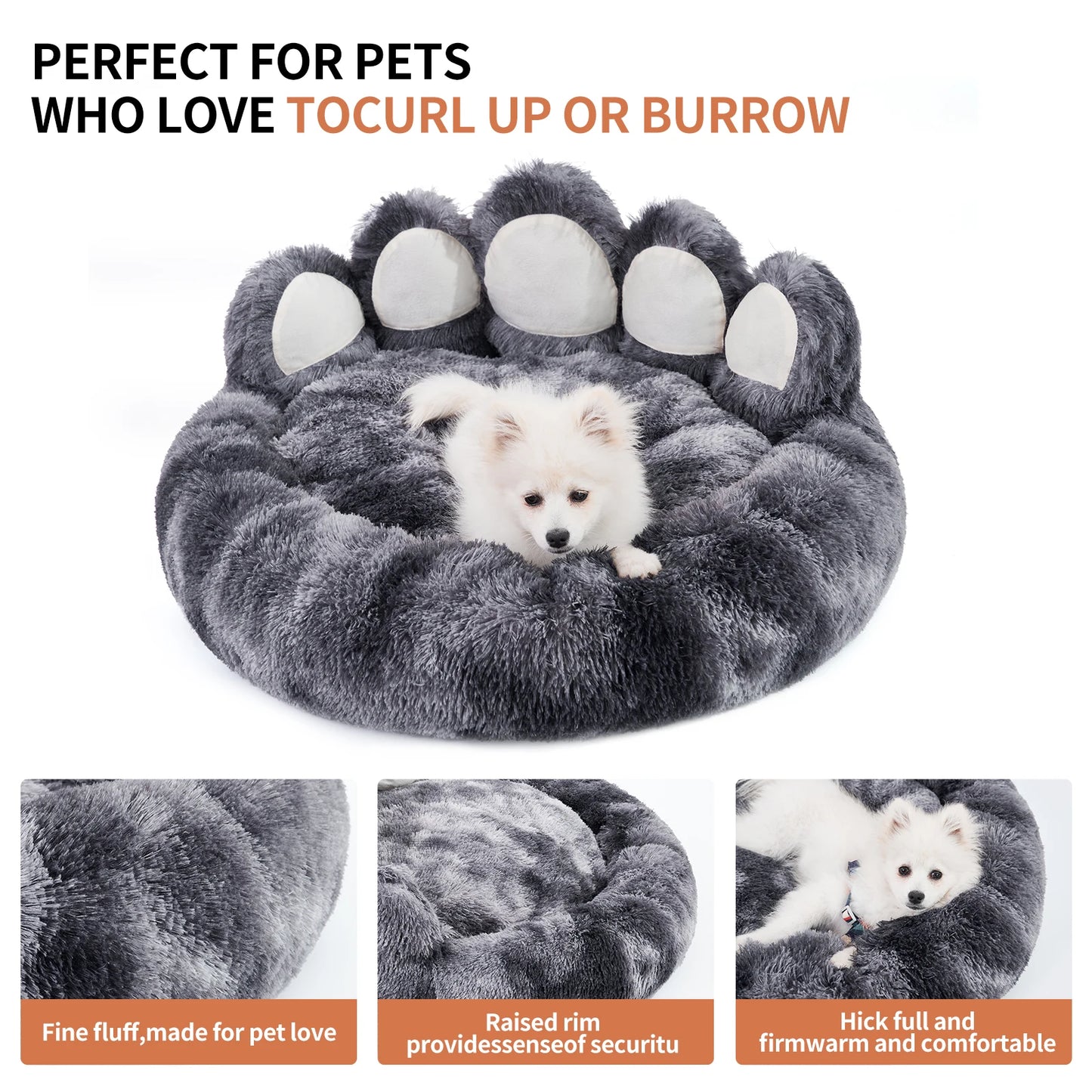 Cozy Comfy Pet Dog Bed Paw Shape Warm Dog Bed Cushion for Your Furry Friend Fluffy Dog Bed Cat Mat